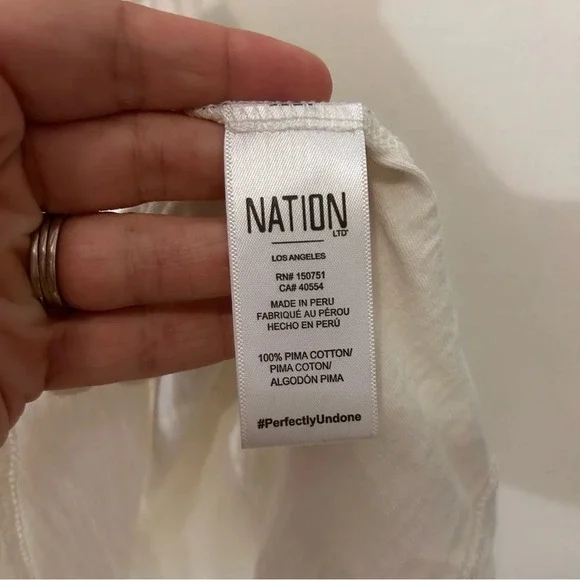 Nation LTD Paulina One Shoulder Tee Off White XS - Picture 7 of 8